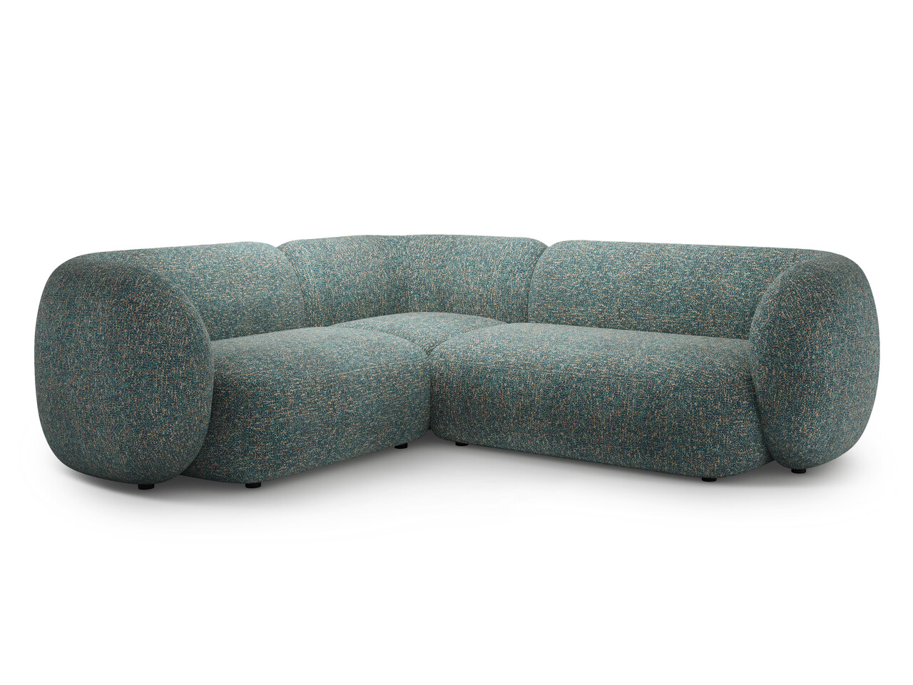 Coltar stanga 4 locuri, Kate, Micadoni Home, 252x220x76 cm, tesatura structurata, albastru melanj Colțare